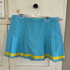 Lilly Pulitzer Blue and Yellow Skater Mini Skirt